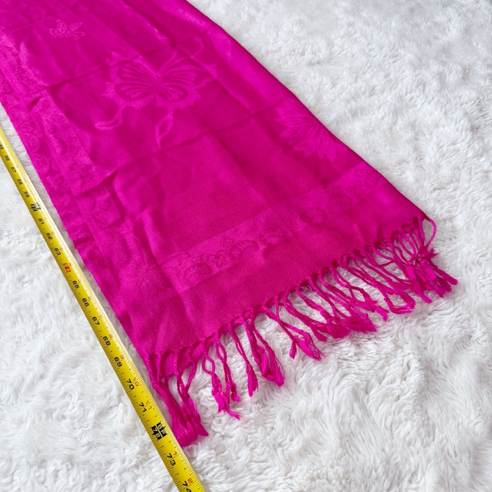 Pashmina Woman Pink Pashmina & Silk Bled Scarf Classic Luxury Feminine Luxury - Picture 5 of 5